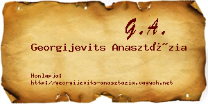 Georgijevits Anasztázia névjegykártya
